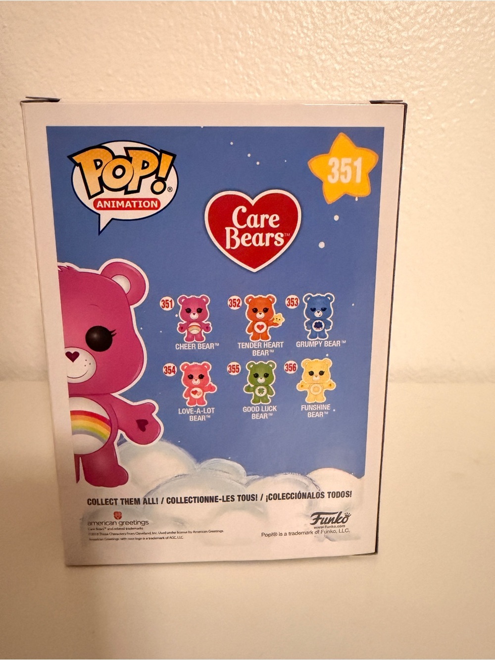 Funko Pop! Care Bears Cheek Bear Pink Vinyl Figure Boxed